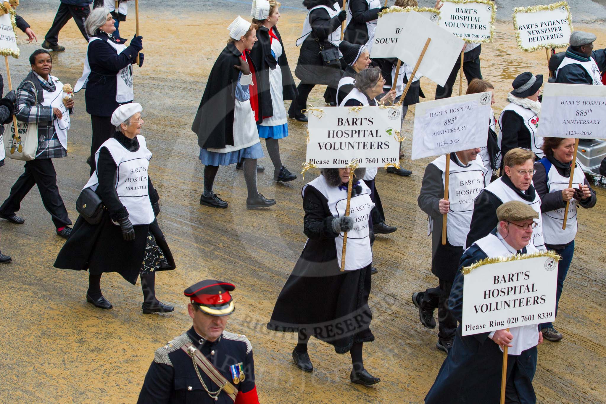 Lord Mayor's Show 2012: Entry 78 - Guild of the Royal Hospital of St Bartholomew (Bart's Hospital)..
Press stand opposite Mansion House, City of London,
London,
Greater London,
United Kingdom,
on 10 November 2012 at 11:34, image #978