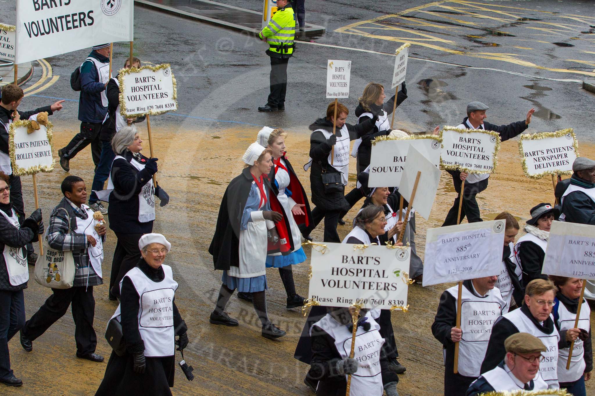 Lord Mayor's Show 2012: Entry 78 - Guild of the Royal Hospital of St Bartholomew (Bart's Hospital)..
Press stand opposite Mansion House, City of London,
London,
Greater London,
United Kingdom,
on 10 November 2012 at 11:34, image #979