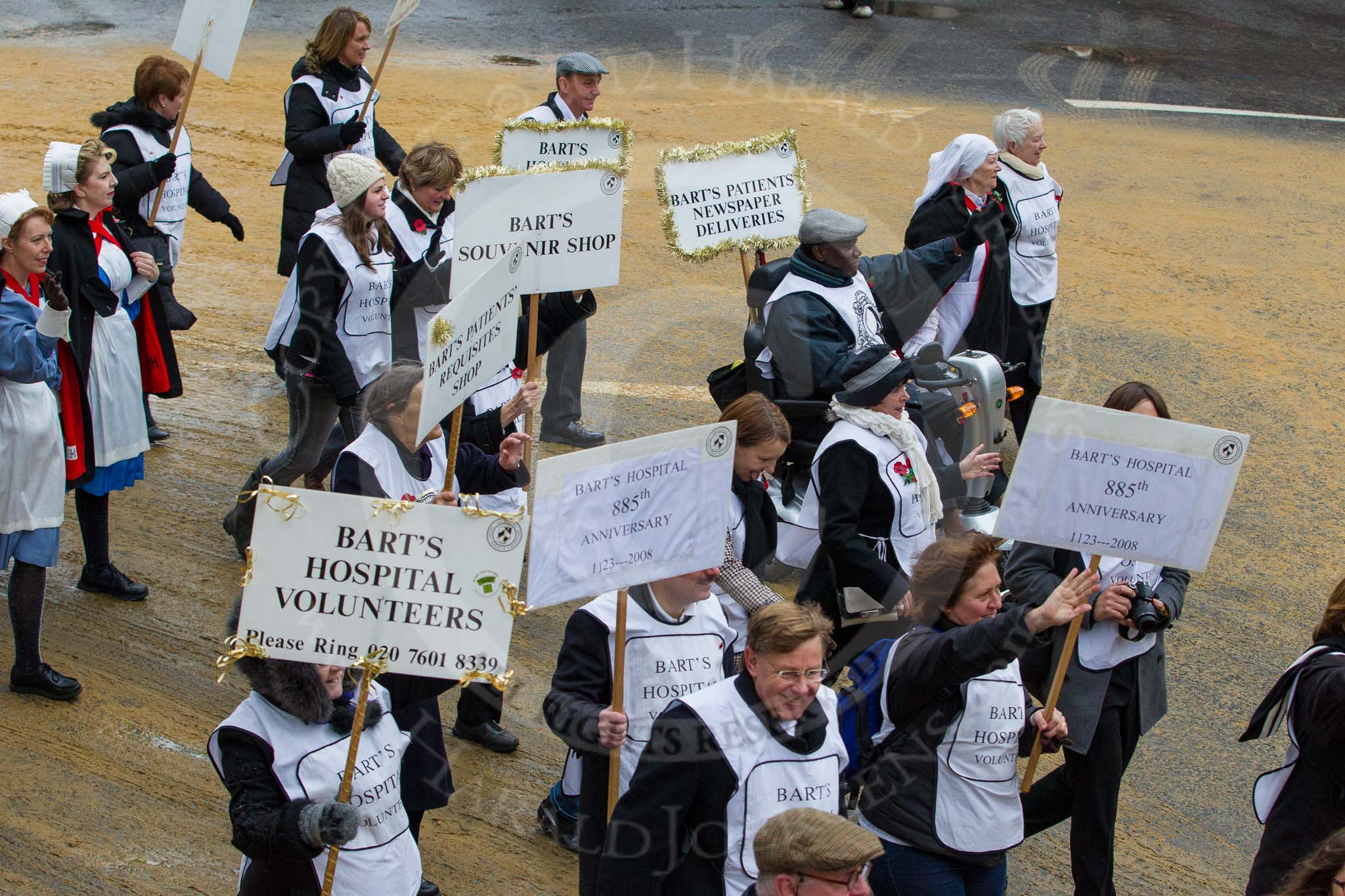 Lord Mayor's Show 2012: Entry 78 - Guild of the Royal Hospital of St Bartholomew (Bart's Hospital)..
Press stand opposite Mansion House, City of London,
London,
Greater London,
United Kingdom,
on 10 November 2012 at 11:34, image #980