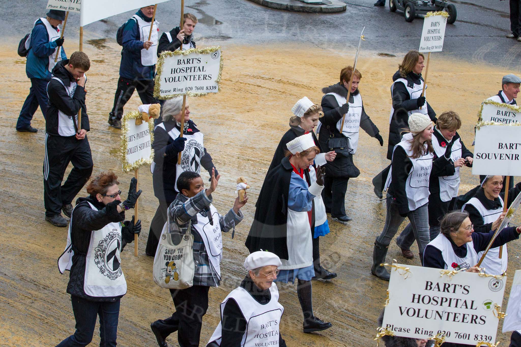 Lord Mayor's Show 2012: Entry 78 - Guild of the Royal Hospital of St Bartholomew (Bart's Hospital)..
Press stand opposite Mansion House, City of London,
London,
Greater London,
United Kingdom,
on 10 November 2012 at 11:34, image #982