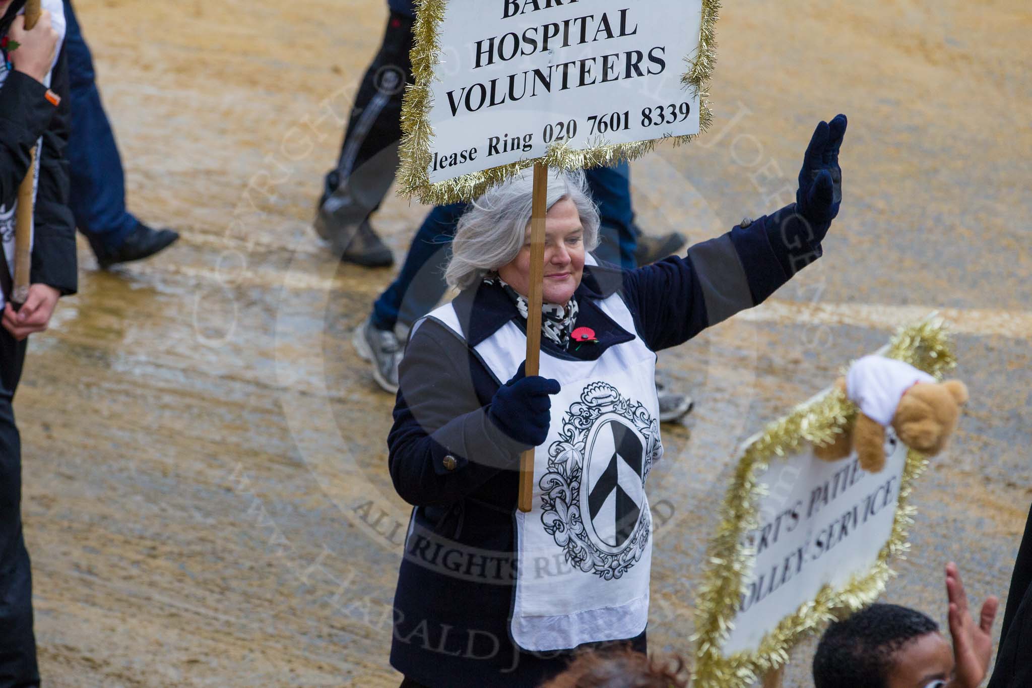 Lord Mayor's Show 2012: Entry 78 - Guild of the Royal Hospital of St Bartholomew (Bart's Hospital)..
Press stand opposite Mansion House, City of London,
London,
Greater London,
United Kingdom,
on 10 November 2012 at 11:34, image #984