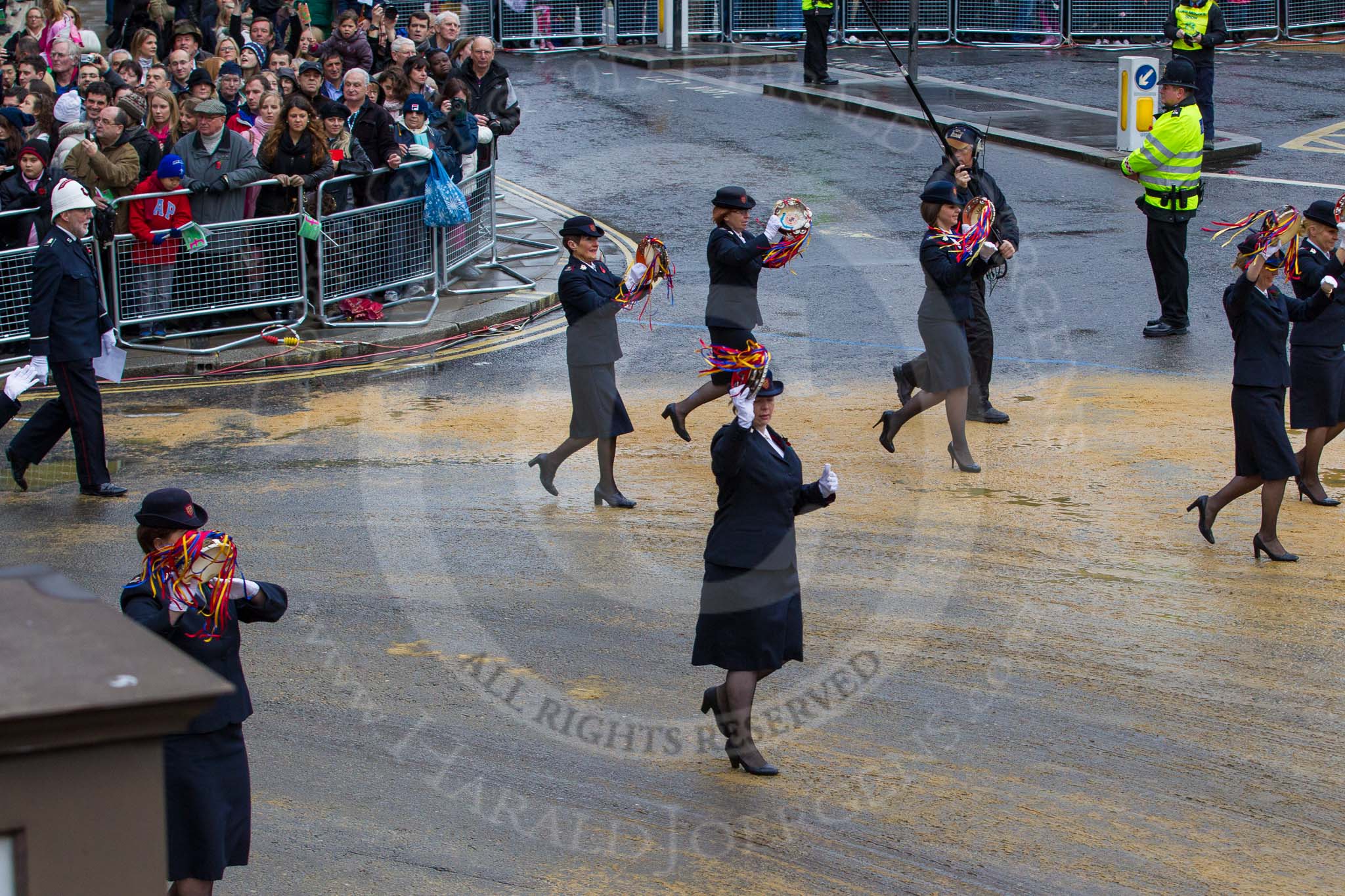 Lord Mayor's Show 2012: Entry 79 - Household Troops Band of the Salvation Army..
Press stand opposite Mansion House, City of London,
London,
Greater London,
United Kingdom,
on 10 November 2012 at 11:34, image #985
