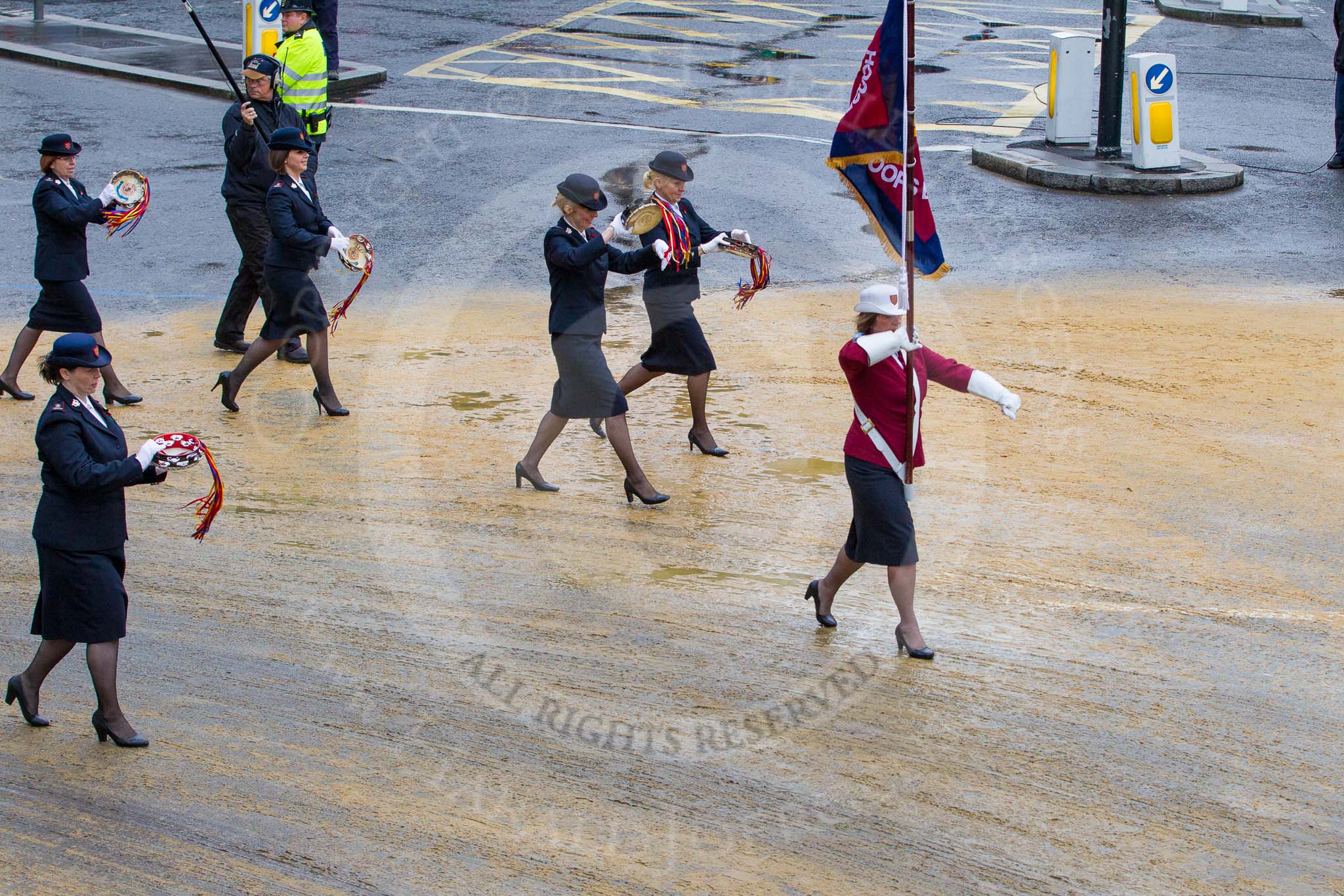 Lord Mayor's Show 2012: Entry 79 - Household Troops Band of the Salvation Army..
Press stand opposite Mansion House, City of London,
London,
Greater London,
United Kingdom,
on 10 November 2012 at 11:34, image #986