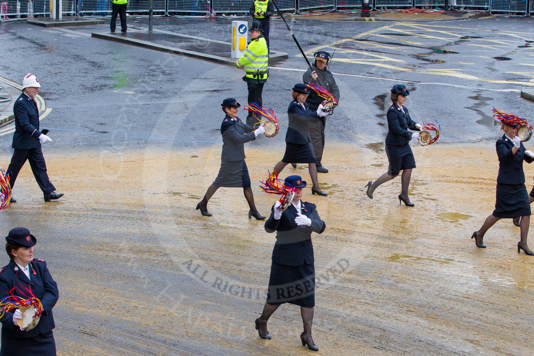 Lord Mayor's Show 2012: Entry 79 - Household Troops Band of the Salvation Army..
Press stand opposite Mansion House, City of London,
London,
Greater London,
United Kingdom,
on 10 November 2012 at 11:34, image #988