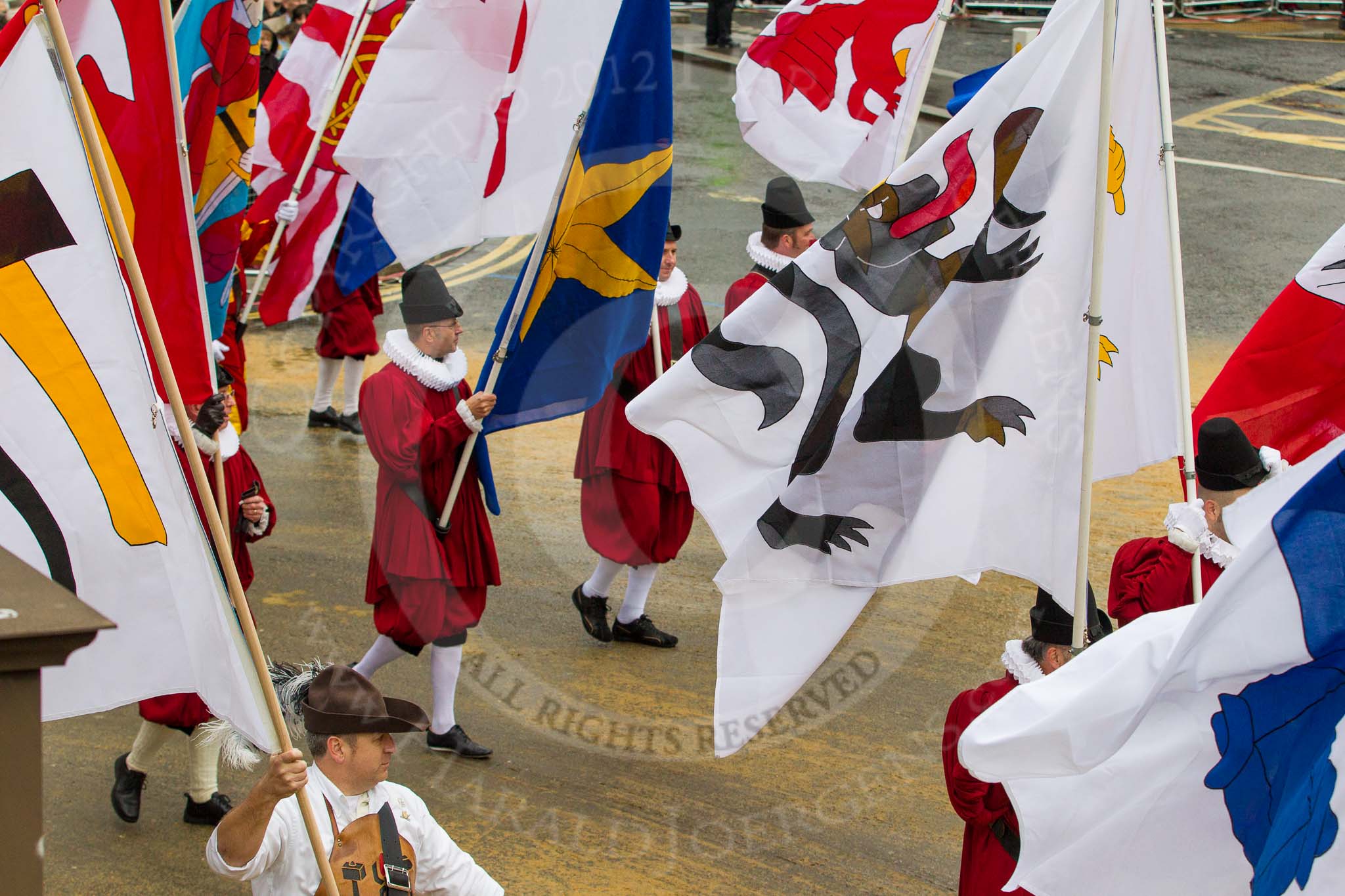 Lord Mayor's Show 2012: Entry 81 - Guilds of Basel..
Press stand opposite Mansion House, City of London,
London,
Greater London,
United Kingdom,
on 10 November 2012 at 11:35, image #1038