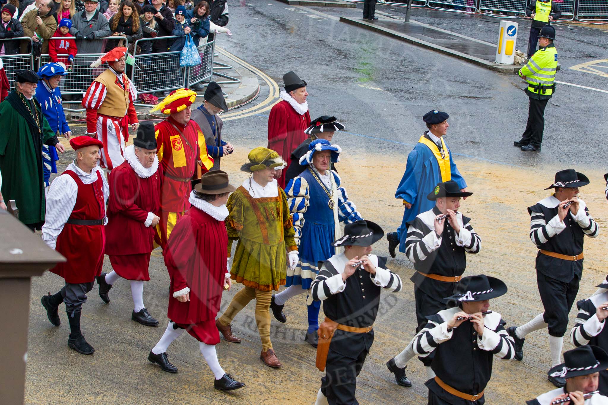 Lord Mayor's Show 2012: Entry 81 - Guilds of Basel..
Press stand opposite Mansion House, City of London,
London,
Greater London,
United Kingdom,
on 10 November 2012 at 11:36, image #1057
