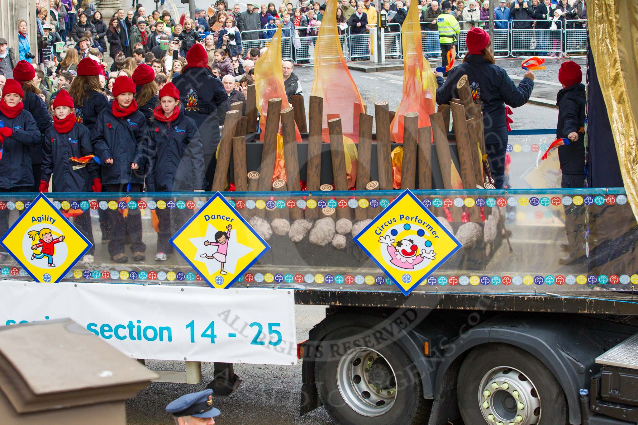Lord Mayor's Show 2012: Entry 83 - Girlguiding LaSER..
Press stand opposite Mansion House, City of London,
London,
Greater London,
United Kingdom,
on 10 November 2012 at 11:37, image #1082