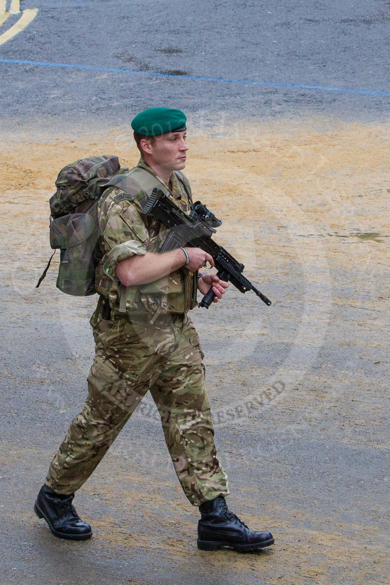 Lord Mayor's Show 2012: Entry 91 - 131 Independent Commando Squadron RE (Volunteers)..
Press stand opposite Mansion House, City of London,
London,
Greater London,
United Kingdom,
on 10 November 2012 at 11:39, image #1202