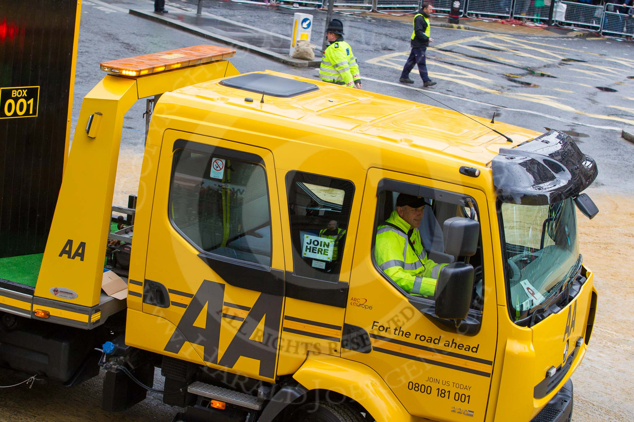 Lord Mayor's Show 2012: Entry 97 - AA, the Automobile Association..
Press stand opposite Mansion House, City of London,
London,
Greater London,
United Kingdom,
on 10 November 2012 at 11:44, image #1294