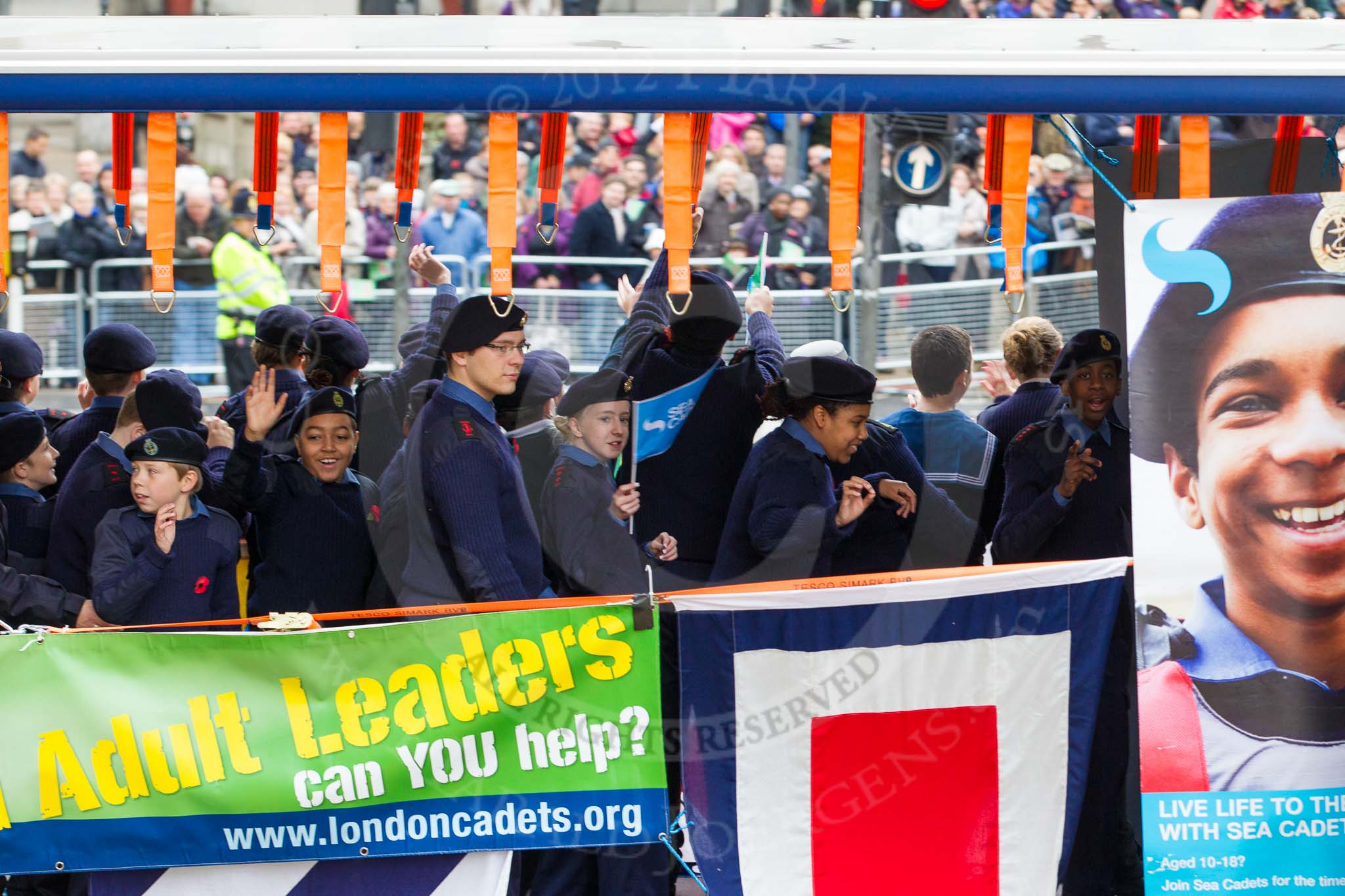 Lord Mayor's Show 2012: Entry 100 - Maritime London..
Press stand opposite Mansion House, City of London,
London,
Greater London,
United Kingdom,
on 10 November 2012 at 11:46, image #1333