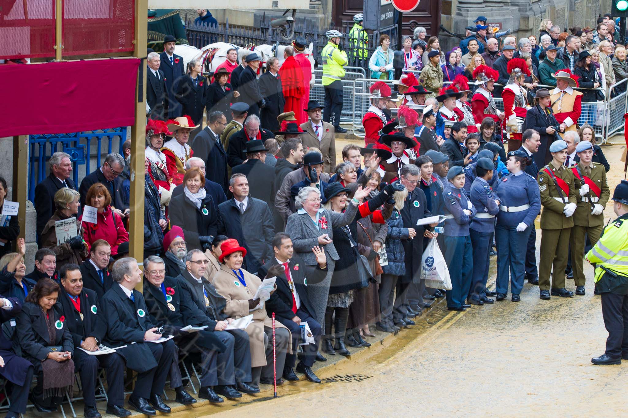 Lord Mayor's Show 2012.
Press stand opposite Mansion House, City of London,
London,
Greater London,
United Kingdom,
on 10 November 2012 at 11:47, image #1347
