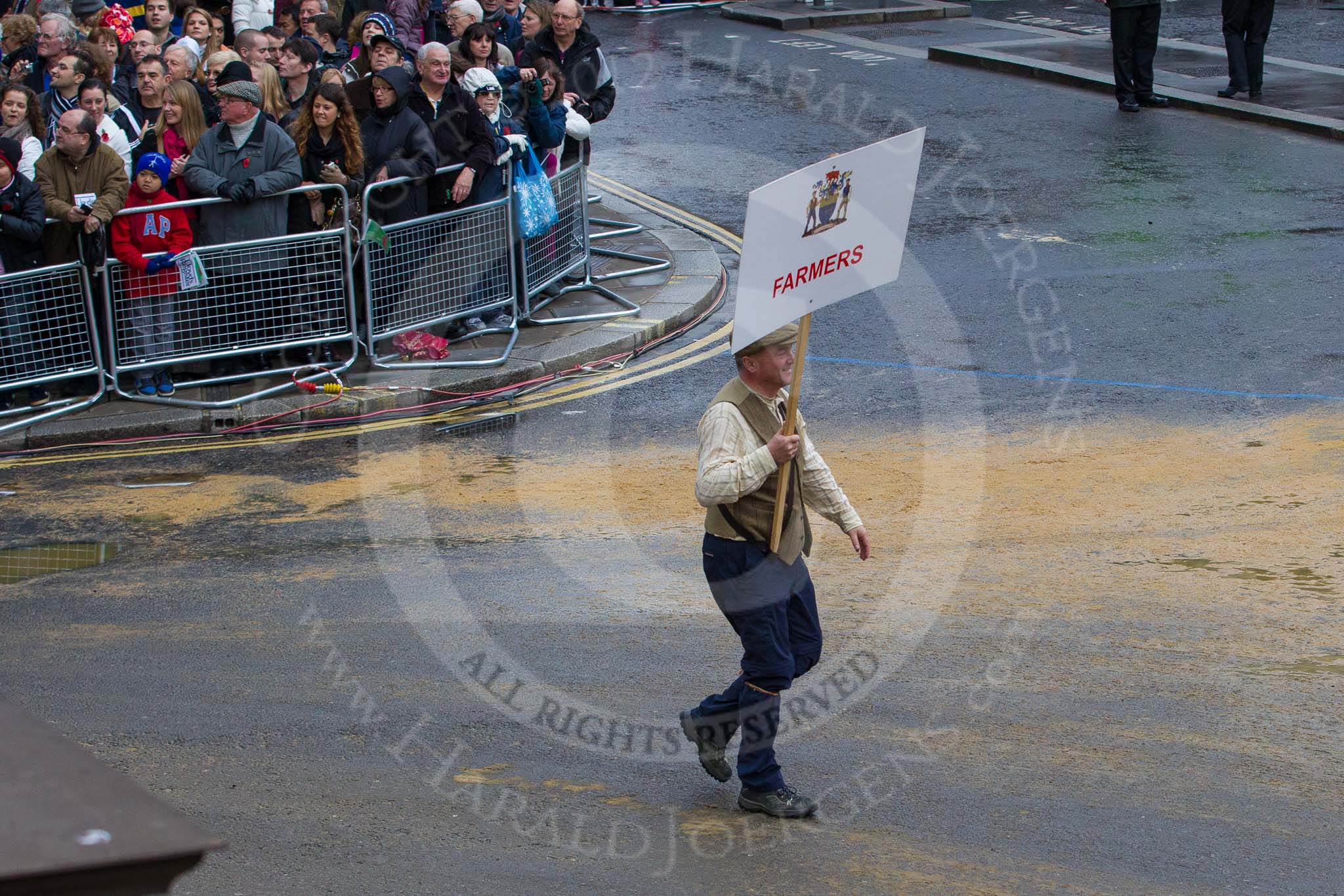 Lord Mayor's Show 2012: Entrry 104 - Modern Livery Companies, representing 26 Livery Companies..
Press stand opposite Mansion House, City of London,
London,
Greater London,
United Kingdom,
on 10 November 2012 at 11:51, image #1447