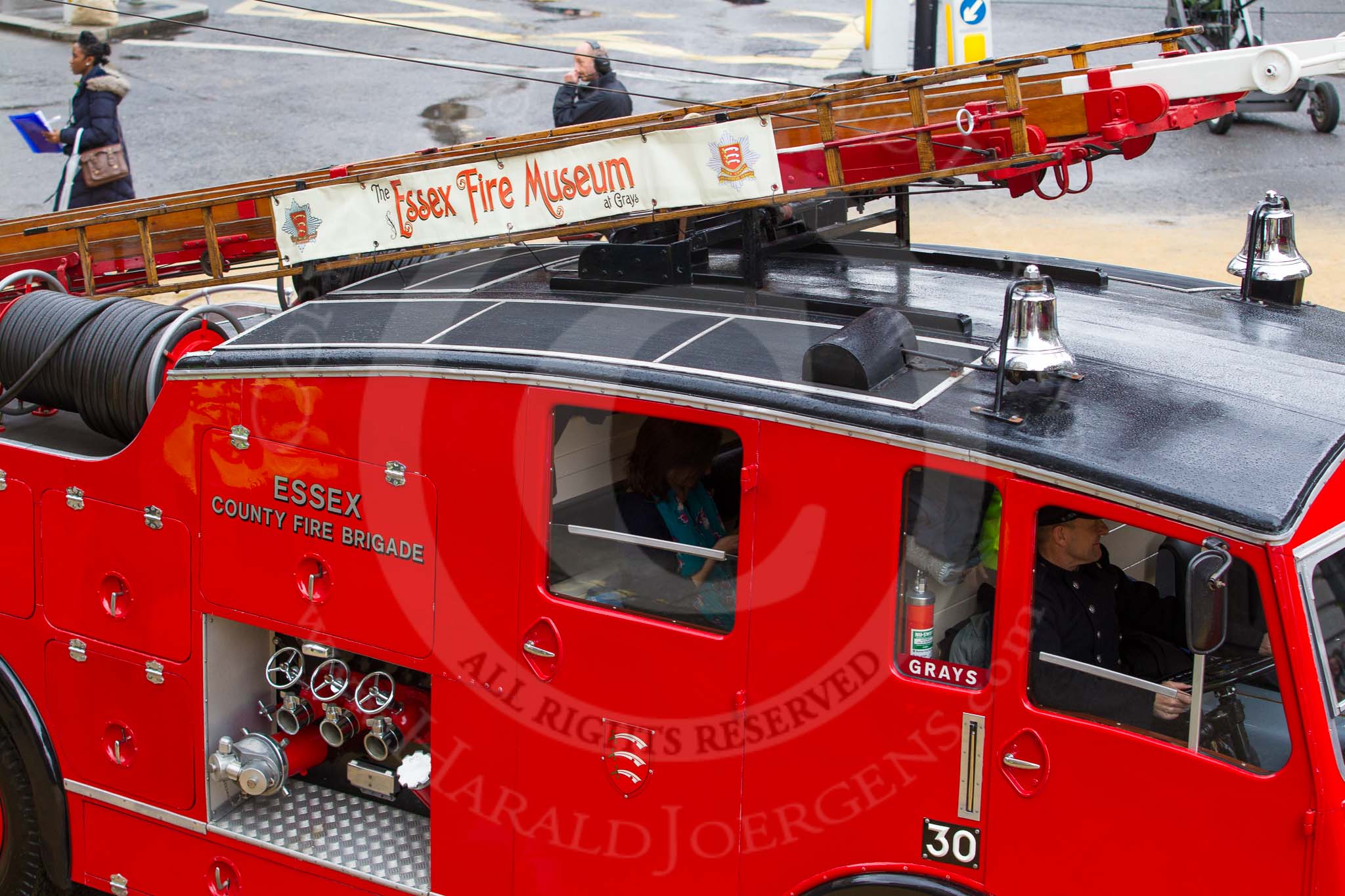 Photo 1211101152431D47587HaraldJoergens Lord Mayor's Show 2012: Entrry 104 - Modern Livery Companies, representing 26 Livery Companies, here with a historic Dennis fire engine..
Press stand opposite Mansion House, City of London,
London,
Greater London,
United Kingdom,
on 10 November 2012 at 11:52, image #1462