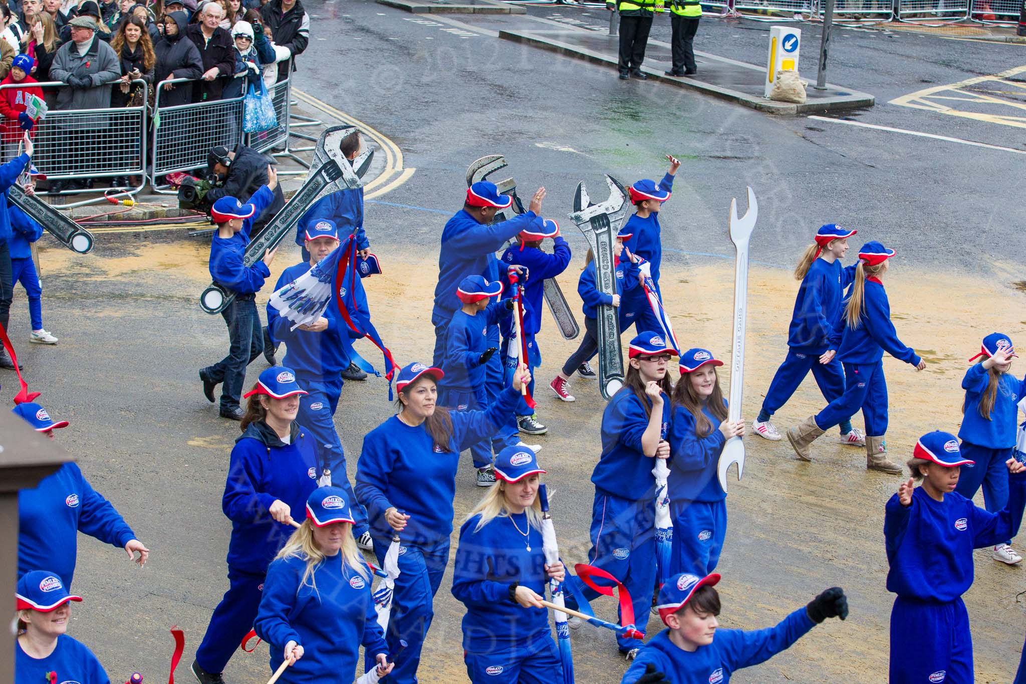 Lord Mayor's Show 2012: Entry 107 - Pimlico Plumbers..
Press stand opposite Mansion House, City of London,
London,
Greater London,
United Kingdom,
on 10 November 2012 at 11:54, image #1527