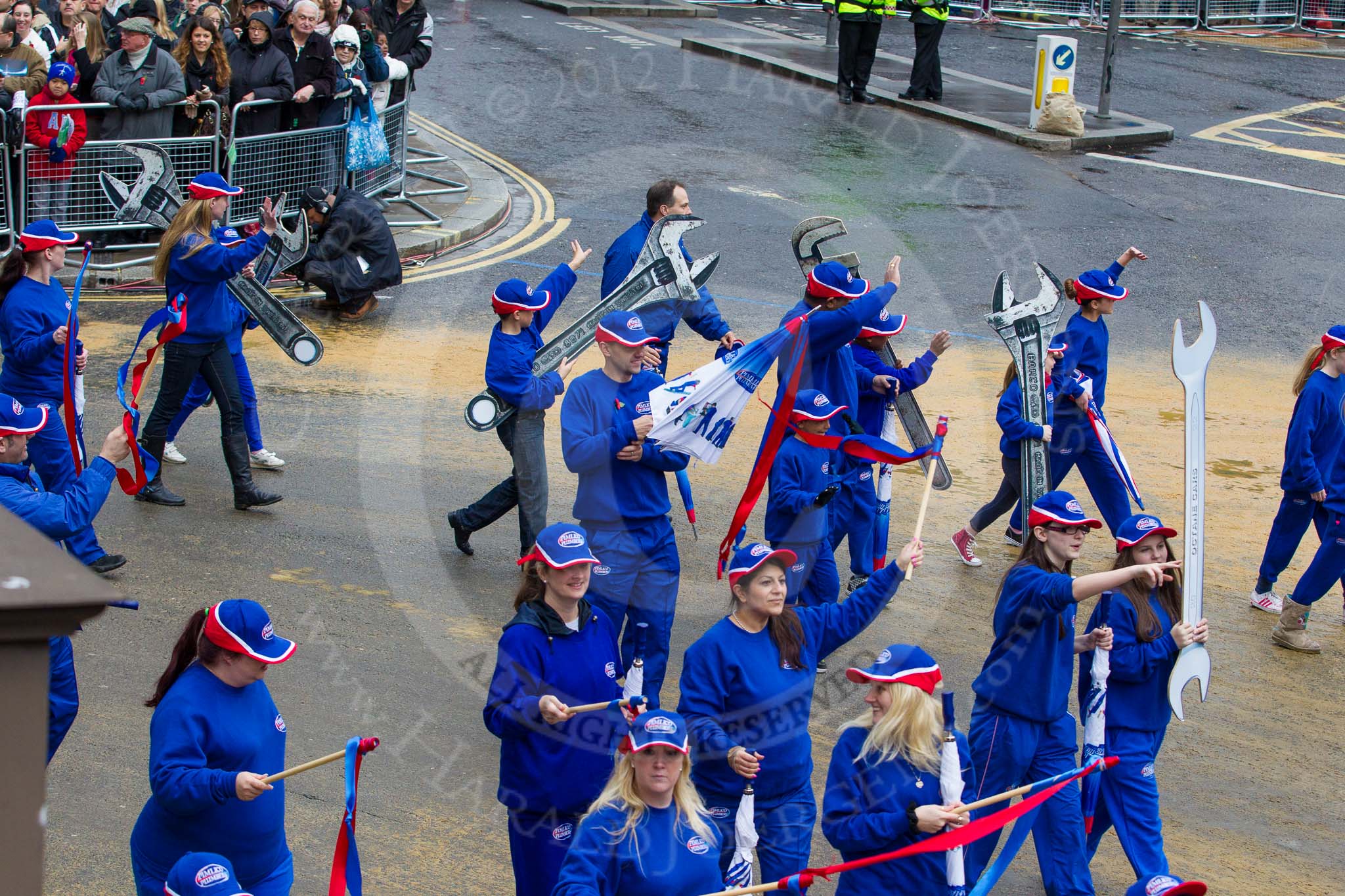 Lord Mayor's Show 2012: Entry 107 - Pimlico Plumbers..
Press stand opposite Mansion House, City of London,
London,
Greater London,
United Kingdom,
on 10 November 2012 at 11:54, image #1528