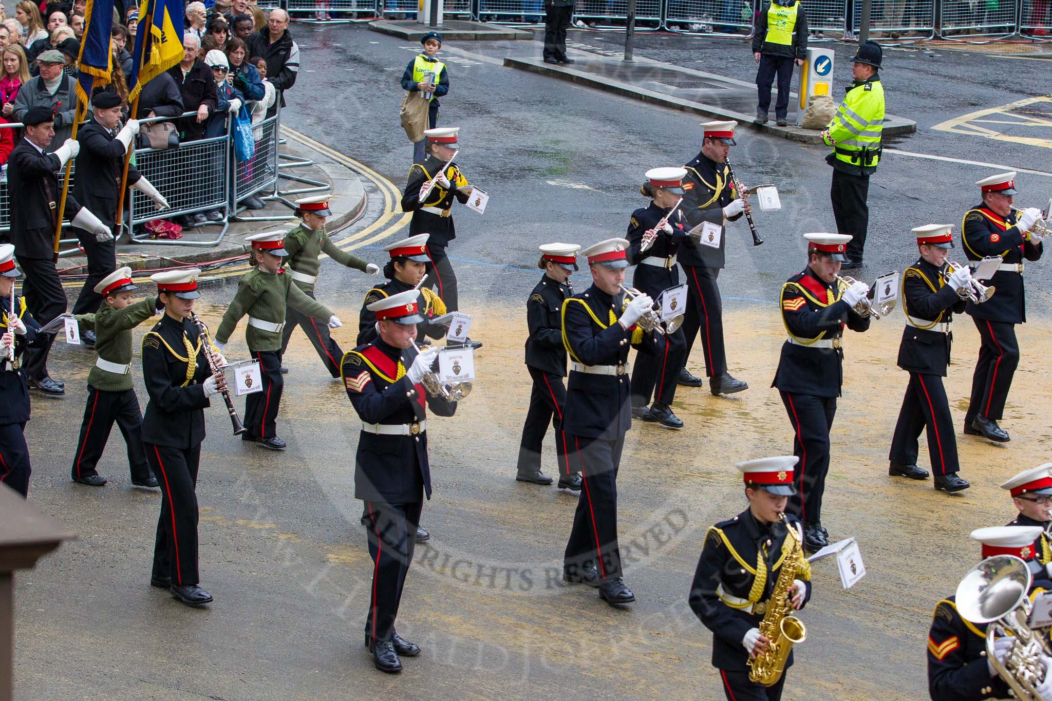 Lord Mayor's Show 2012: Entry 111 - Surbiton Royal British Legion Band..
Press stand opposite Mansion House, City of London,
London,
Greater London,
United Kingdom,
on 10 November 2012 at 11:56, image #1602