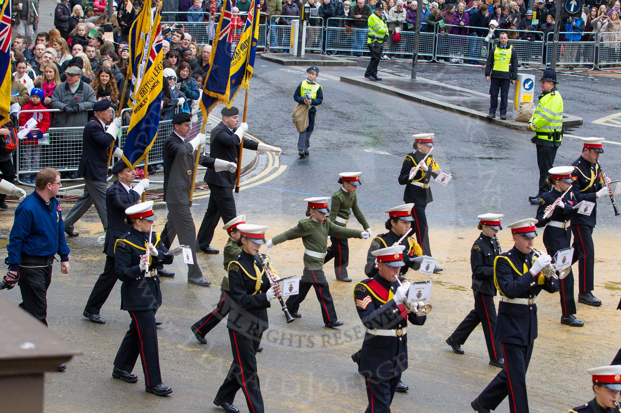Lord Mayor's Show 2012: Entry 111 - Surbiton Royal British Legion Band..
Press stand opposite Mansion House, City of London,
London,
Greater London,
United Kingdom,
on 10 November 2012 at 11:56, image #1604