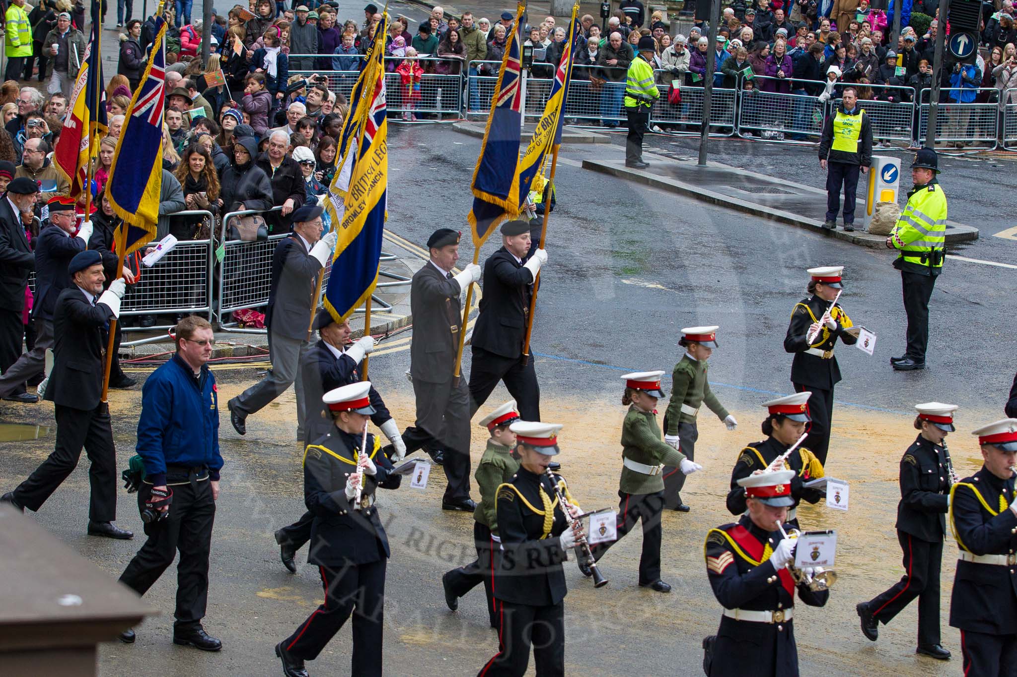 Lord Mayor's Show 2012: Entry 112 - Royal British Legion..
Press stand opposite Mansion House, City of London,
London,
Greater London,
United Kingdom,
on 10 November 2012 at 11:56, image #1605