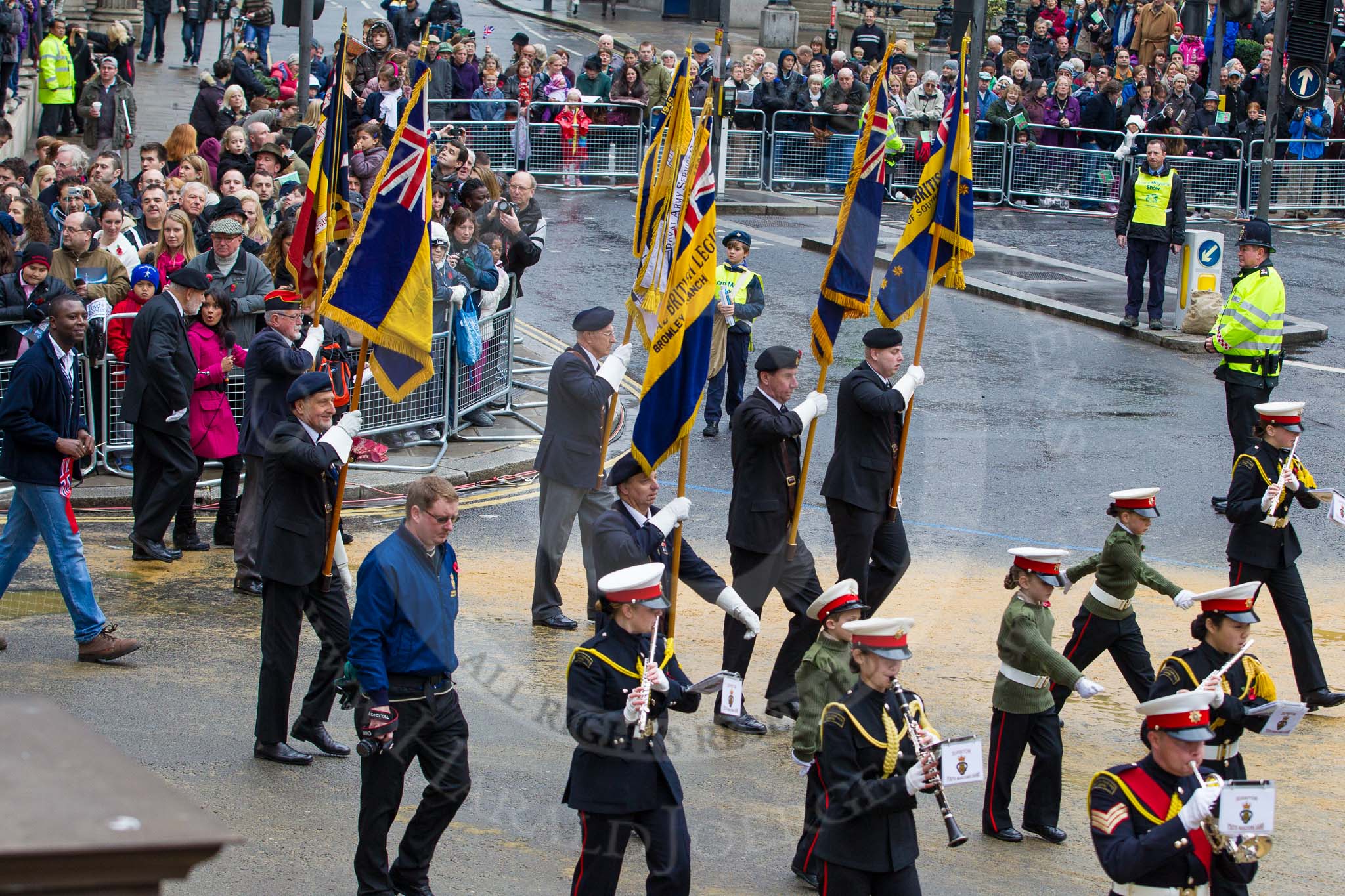 Lord Mayor's Show 2012: Entry 112 - Royal British Legion..
Press stand opposite Mansion House, City of London,
London,
Greater London,
United Kingdom,
on 10 November 2012 at 11:56, image #1606