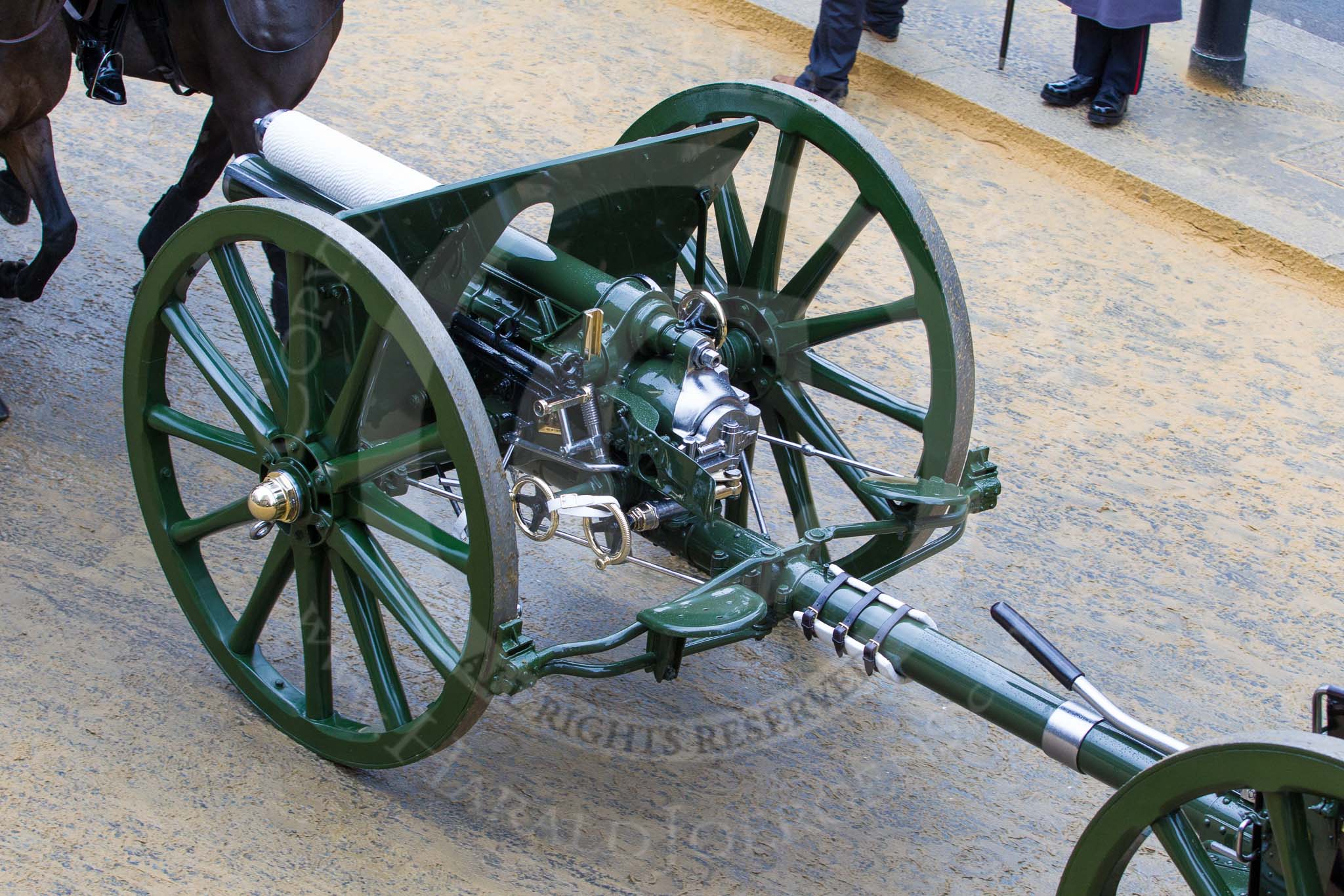 Lord Mayor's Show 2012: Entry 124 - The King’s Troop Royal Horse Artillery (RHA)..
Press stand opposite Mansion House, City of London,
London,
Greater London,
United Kingdom,
on 10 November 2012 at 12:03, image #1810