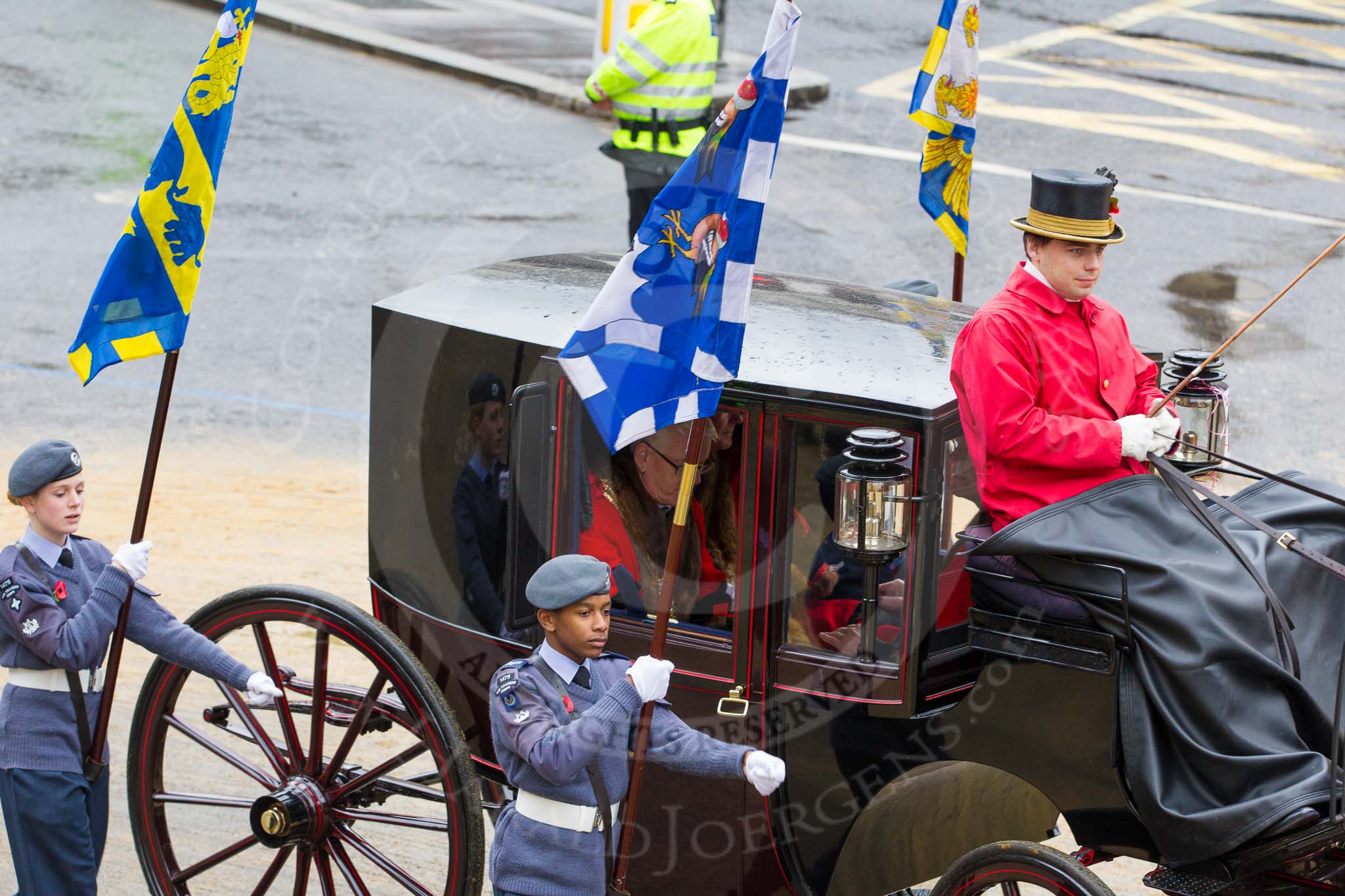 Lord Mayor's Show 2012.
Press stand opposite Mansion House, City of London,
London,
Greater London,
United Kingdom,
on 10 November 2012 at 12:05, image #1874