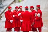 Lord Mayor's Show 2012: Thames Watermen in their red Dogget's Coat and Badge..
Press stand opposite Mansion House, City of London,
London,
Greater London,
United Kingdom,
on 10 November 2012 at 10:44, image #108