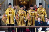 Lord Mayor's Show 2012: Household Cavalry trumpeters in their state uniforms, about to announce the arrival of the Lord Mayor..
Press stand opposite Mansion House, City of London,
London,
Greater London,
United Kingdom,
on 10 November 2012 at 10:45, image #110