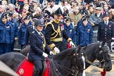 Lord Mayor's Show 2012: Rebecca Jenkins, senior Police Staff Trainer within the City of London Police mounted branch, and Adrian Leppard, Commissioner of the City of London Police..
Press stand opposite Mansion House, City of London,
London,
Greater London,
United Kingdom,
on 10 November 2012 at 10:48, image #115
