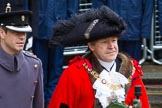 Lord Mayor's Show 2012: The Commanding Officer of the HAC, Lieutenant Colonel  Howard Wilkinson, with the Lord Mayor, Alderman Roger Gifford..
Press stand opposite Mansion House, City of London,
London,
Greater London,
United Kingdom,
on 10 November 2012 at 10:53, image #148