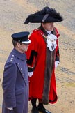 Lord Mayor's Show 2012: The Commanding Officer of the HAC, Lieutenant Colonel Howard Wilkinson, with the Lord Mayor, Alderman Roger Gifford..
Press stand opposite Mansion House, City of London,
London,
Greater London,
United Kingdom,
on 10 November 2012 at 10:53, image #151