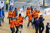 Lord Mayor's Show 2012: Entry 13 - Worshipful Company of Lightmongers, with New College Worcester for the blind and partially sighted, and Mary Hare School for deaf children..
Press stand opposite Mansion House, City of London,
London,
Greater London,
United Kingdom,
on 10 November 2012 at 11:05, image #290