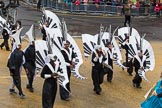 Lord Mayor's Show 2012: Entry 30 - City of London Solicitors' Company with giant musical notes and intruments..
Press stand opposite Mansion House, City of London,
London,
Greater London,
United Kingdom,
on 10 November 2012 at 11:13, image #482