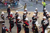 Lord Mayor's Show 2012: Entry 86 - Royal Marines Band (HMS Collingwood)..
Press stand opposite Mansion House, City of London,
London,
Greater London,
United Kingdom,
on 10 November 2012 at 11:38, image #1141