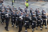 Lord Mayor's Show 2012: Entry 87 - Royal Navy (HMS Collingwood)..
Press stand opposite Mansion House, City of London,
London,
Greater London,
United Kingdom,
on 10 November 2012 at 11:38, image #1149