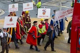 Lord Mayor's Show 2012: Entrry 104 - Modern Livery Companies, representing 26 Livery Companies..
Press stand opposite Mansion House, City of London,
London,
Greater London,
United Kingdom,
on 10 November 2012 at 11:51, image #1410