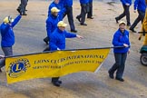 Lord Mayor's Show 2012: Entry 110 - Lions Clubs International..
Press stand opposite Mansion House, City of London,
London,
Greater London,
United Kingdom,
on 10 November 2012 at 11:55, image #1561