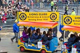 Lord Mayor's Show 2012: Entry 110 - Lions Clubs International..
Press stand opposite Mansion House, City of London,
London,
Greater London,
United Kingdom,
on 10 November 2012 at 11:55, image #1573