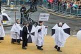 Lord Mayor's Show 2012: Entry 121 - Worshipful Company of Parish Clerks..
Press stand opposite Mansion House, City of London,
London,
Greater London,
United Kingdom,
on 10 November 2012 at 12:01, image #1732