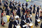 Lord Mayor's Show 2012: Entry 123 - Christ's Hospital School Band..
Press stand opposite Mansion House, City of London,
London,
Greater London,
United Kingdom,
on 10 November 2012 at 12:02, image #1763