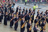 Lord Mayor's Show 2012: Entry 123 - Christ's Hospital School Band..
Press stand opposite Mansion House, City of London,
London,
Greater London,
United Kingdom,
on 10 November 2012 at 12:02, image #1782