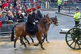Lord Mayor's Show 2012: Entry 124 - The King’s Troop Royal Horse Artillery (RHA)..
Press stand opposite Mansion House, City of London,
London,
Greater London,
United Kingdom,
on 10 November 2012 at 12:02, image #1799
