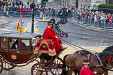 Lord Mayor's Show 2012: Entry 131- Chief Commoner and Secondary, with the Royal Mews's Lady Coachman Phillipa Jackson..
Press stand opposite Mansion House, City of London,
London,
Greater London,
United Kingdom,
on 10 November 2012 at 12:05, image #1847
