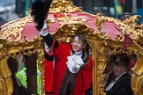 Lord Mayor's Show 2012: Lord Mayor Roger Gifford waving from his carriage as he is about to leave for St Paul's Cathedral..
Press stand opposite Mansion House, City of London,
London,
Greater London,
United Kingdom,
on 10 November 2012 at 12:12, image #1952