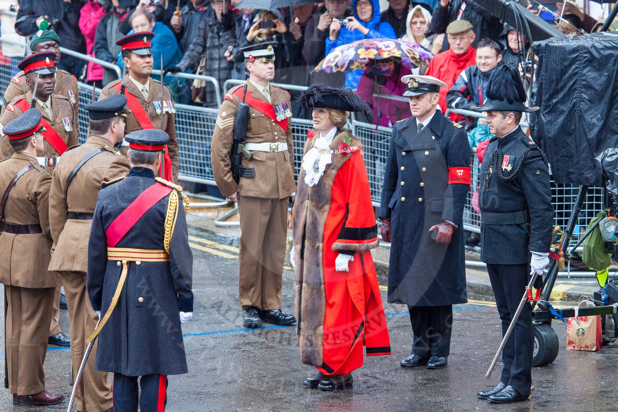 Lord Mayor's Show 2013.
Press stand opposite Mansion House, City of London,
London,
Greater London,
United Kingdom,
on 09 November 2013 at 10:56, image #123