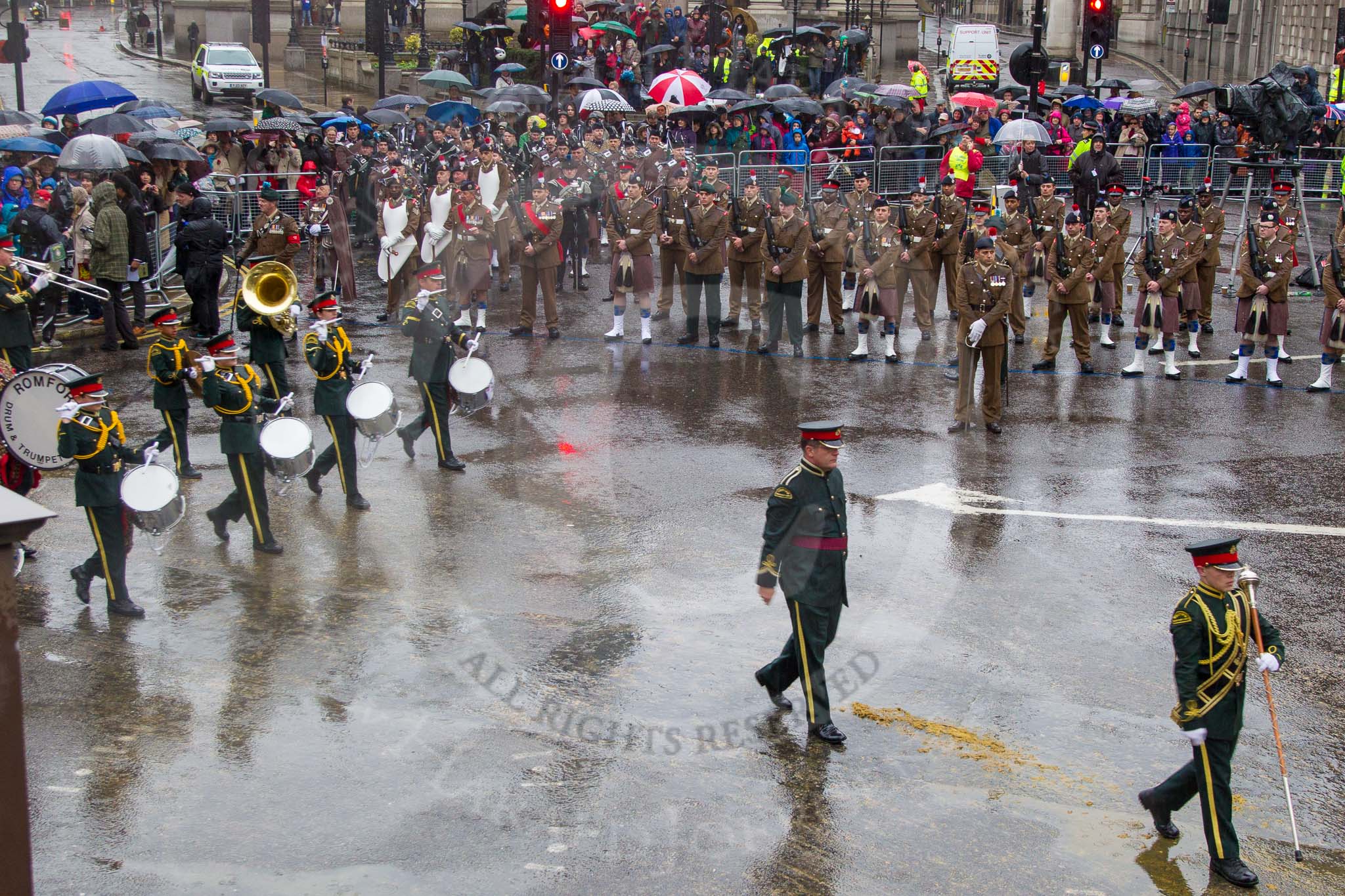 Lord Mayor's Show 2013: 8-Romford Drum & Trumpet Corps has been performing in the Lord Mayor's Show since 1974..
Press stand opposite Mansion House, City of London,
London,
Greater London,
United Kingdom,
on 09 November 2013 at 11:03, image #200