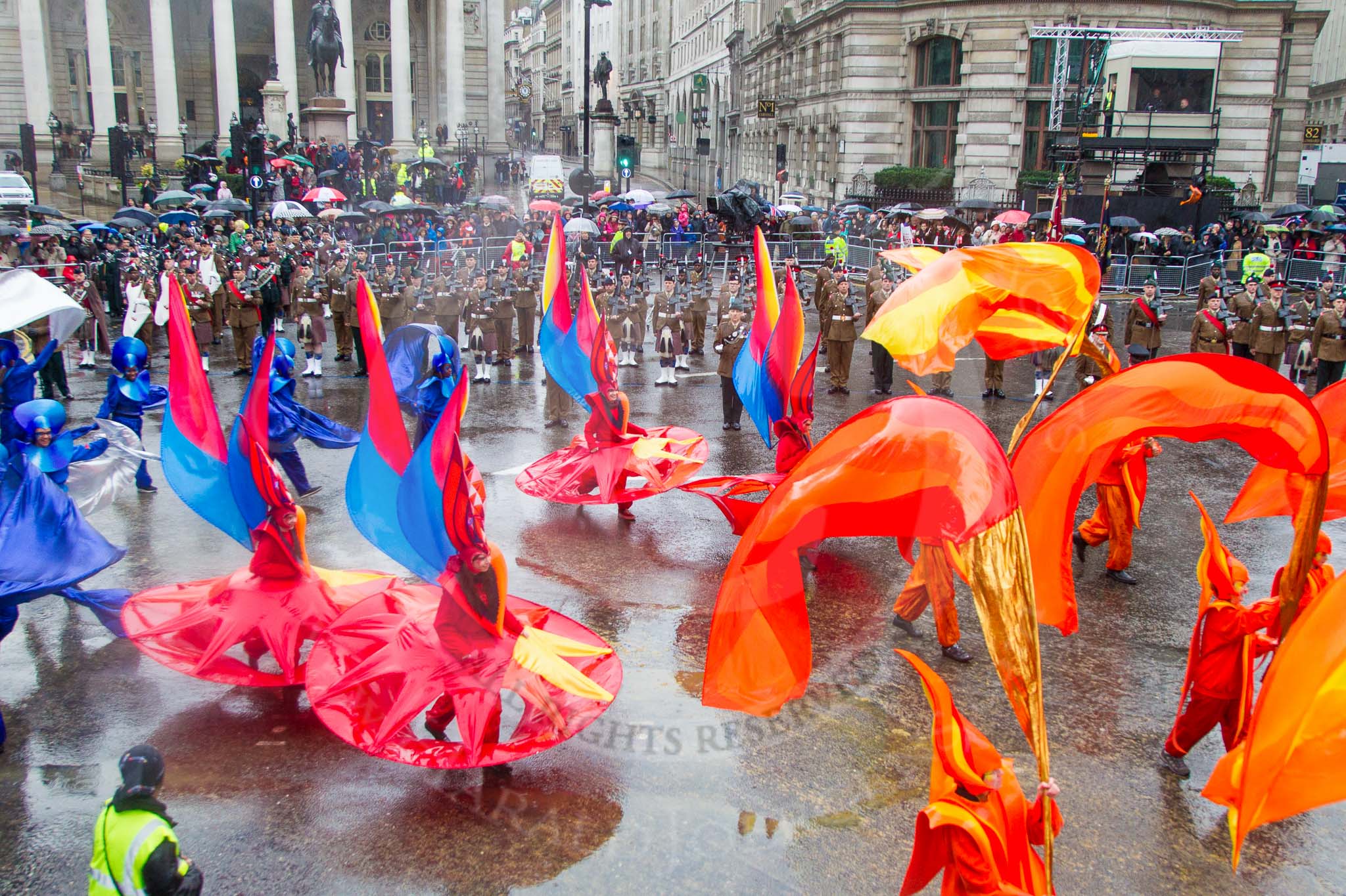 Lord Mayor's Show 2013: Group 9 - the City of London Solicitor's Company, representing 15,000 City solicitors, and the Mother Company of the new Lord Mayor, Fiona Woolf..
Press stand opposite Mansion House, City of London,
London,
Greater London,
United Kingdom,
on 09 November 2013 at 11:04, image #221