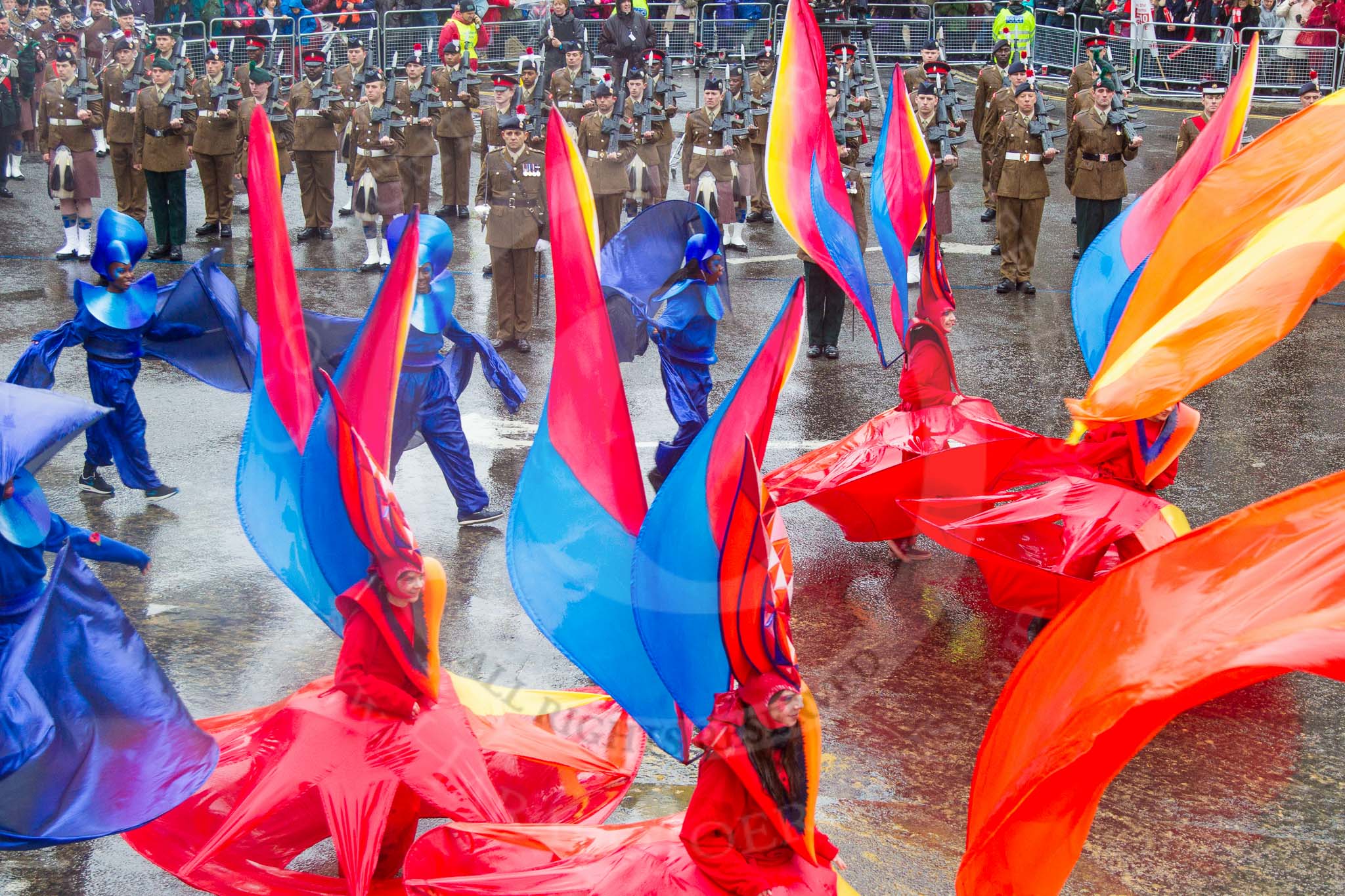 Lord Mayor's Show 2013: Group 9 - the City of London Solicitor's Company, representing 15,000 City solicitors, and the Mother Company of the new Lord Mayor, Fiona Woolf..
Press stand opposite Mansion House, City of London,
London,
Greater London,
United Kingdom,
on 09 November 2013 at 11:04, image #222