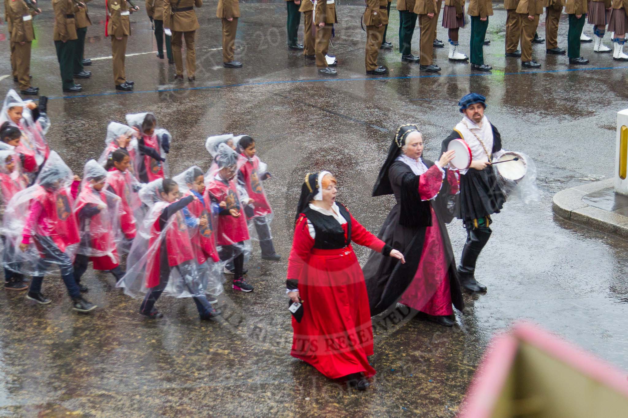 Lord Mayor's Show 2013: 10-Clio's Company interactive theatre for school and community audience. Here they are presented their version of Anne Boleyn's..
Press stand opposite Mansion House, City of London,
London,
Greater London,
United Kingdom,
on 09 November 2013 at 11:04, image #232