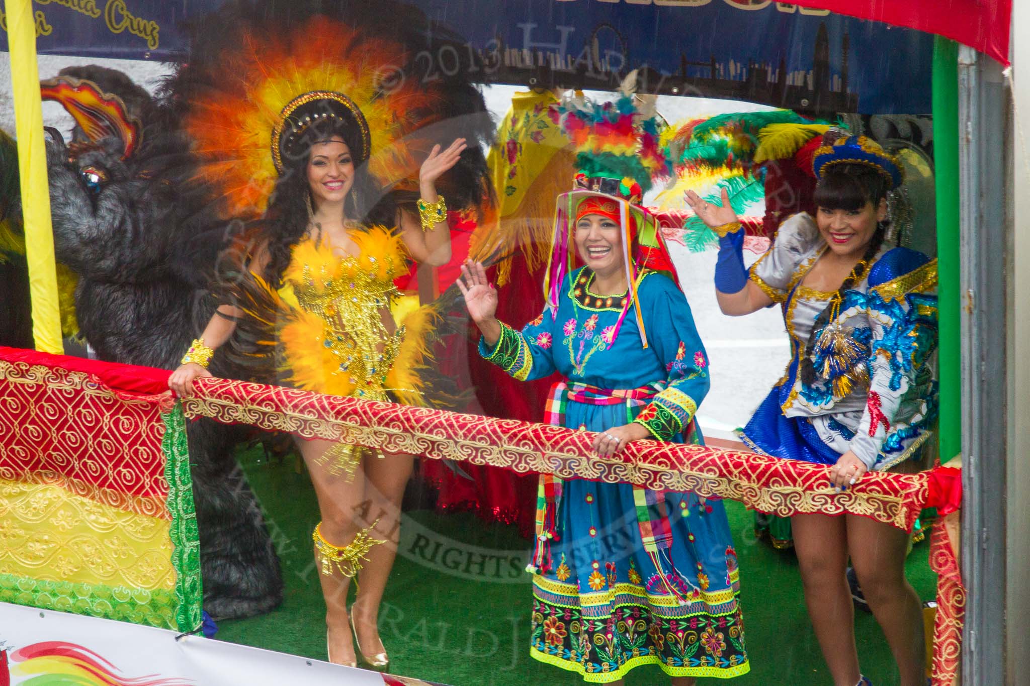 Lord Mayor's Show 2013: 20-Coporales San Simon Londres-community group that promotes Bolivian culture and folklore through performing traditional 'Caporales' dance..
Press stand opposite Mansion House, City of London,
London,
Greater London,
United Kingdom,
on 09 November 2013 at 11:09, image #310