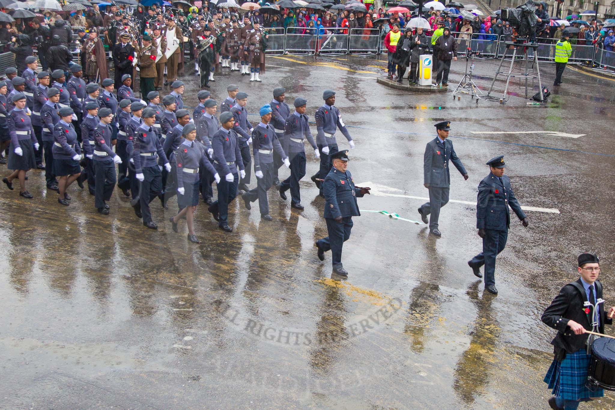 Lord Mayor's Show 2013: 23-Air Training Corps-national youth organisation with more than 40,000 members age between 13 and 20..
Press stand opposite Mansion House, City of London,
London,
Greater London,
United Kingdom,
on 09 November 2013 at 11:11, image #339